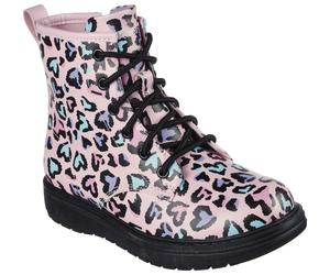 Schnürstiefel SKECHERS "GRAVLEN - TOTALLY WILD", Mädchen, Gr. 31, pink (pink, kombiniert), Synthetik, Schuhe Schnürstiefel, mit Reißverschluss (37214761-31) pink, kombiniert