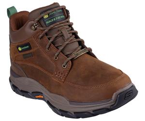 Schnürstiefel SKECHERS "RESPECTED JOHN DEERE-LANDIN", Herren, Gr. 44, braun (dunkelbraun), Leder, Schuhe Schnürstiefel, Boots mit John Deere Collaboration (87438255-44) dunkelbraun