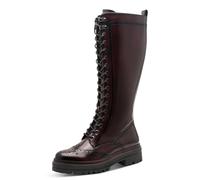Schnürstiefel TAMARIS, Damen, Gr. 38, Normalschaft, braun, Lederimitat, Lyralochung, unifarben, used, Schuhe Schnürstiefel, Blockabsatz, Langschaftstiefel mit trendiger Lyrolochung (66246635-38) braun
