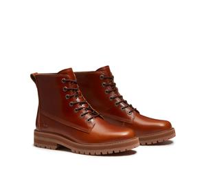 Schnürstiefel TIMBERLAND "BRITTON DRIVE - MID LACE BOOT", Damen, Gr. 37, Synthetik, braun (medium braun full grain), Leder, Schuhe Schnürstiefel, Winterstiefel, Schnürstiefel, Winterschuhe (65797066-3