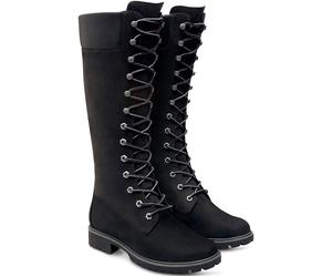 Schnürstiefel TIMBERLAND "Women's Premium 14in WP B", Damen, Gr. 37,5, schwarz (schwarz, nubuck), Leder, Schuhe Schnürstiefel, Winterschuhe, Winterstiefel, Winterboots, Schnürboots, wasserdicht (54045
