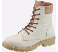 Schnürstiefelette ANDREA CONTI, Damen, Gr. 40, beige (creme), Glattleder, Leder, Rindsleder, Schuhe Schnürstiefelette (37410659-40) creme