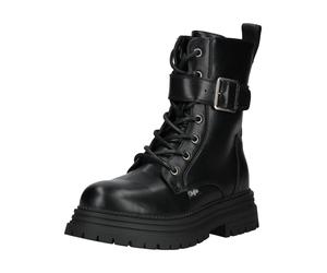 Schnürstiefelette BUFFALO "Buffalo Stiefelette Lederimitat", Damen, Gr. 38, schwarz, Lederimitat, Schuhe Schnürstiefelette (30351200-38) schwarz