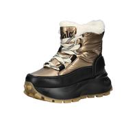 Schnürstiefelette BUFFALO "Buffalo Stiefelette Lederimitat/Textil", Damen, Gr. 40, schwarz, gold, Lederimitat, Textil, Schuhe Schnürstiefelette (29740364-40) schwarz, gold