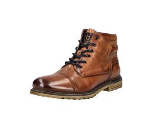 Schnürstiefelette BUGATTI "bugatti Stiefelette Leder", Herren, Gr. 40, cognac, Leder, Schuhe Schnürstiefelette (74316932-40) cognac