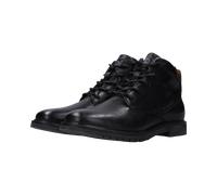 Schnürstiefelette BUGATTI, Herren, Gr. 45, schwarz, Lederimitat, Schuhe Schnürstiefelette, Schnürboots mit Profilsohle, schmale Form (69548854-45) schwarz