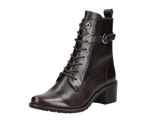 Schnürstiefelette CAPRICE "Caprice Stiefelette Leder", Damen, Gr. 38,5, braun (dunkelbraun), Leder, Schuhe Schnürstiefelette (96409530-38,5) dunkelbraun