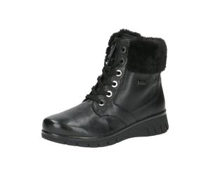Schnürstiefelette CAPRICE "Caprice Stiefelette Leder/Synthetik", Damen, Gr. 38, schwarz, Leder, Synthetik, Schuhe Schnürstiefelette (49183210-38) schwarz