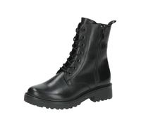 CAPRICE Damen Stiefeletten zum Schnüren aus Leder mit Reißverschluss, Schwarz (Black Nappa), 37 EU