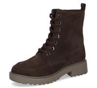 Schnürstiefelette CAPRICE, Damen, Gr. 38, Synthetik Textil, dunkelbraun, Leder, Schuhe Schnürstiefelette, Blockabsatz, Schnürboots mit angesagter Mokassinnaht (10374760-38) dunkelbraun