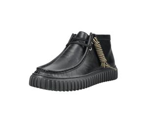 Schnürstiefelette CLARKS "Clarks Stiefelette Leder", Herren, Gr. 42, schwarz, schwarz, Leder, Schuhe Schnürstiefelette (10476720-42) schwarz, schwarz
