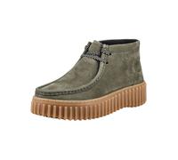 Schnürstiefelette CLARKS "Clarks Stiefelette Nubukleder", Damen, Gr. 39,5, dunkelgrün, Nubukleder, Schuhe Schnürstiefelette (77998341-39,5) dunkelgrün