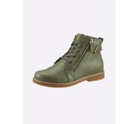 Schnürstiefelette, Damen, Gr. 42, grün (khaki), Glattleder, Leder, Schuhe Schnürstiefelette (74729318-42) khaki