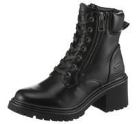 Schnürstiefelette DOCKERS BY GERLI, Damen, Gr. 39, schwarz, Lederimitat, Schuhe, Biker Boots mit Reißverschluss (93275427-39) schwarz