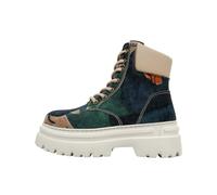 Schnürstiefelette DOGO "Nimble Platform Boot Petals Damen Stiefeletten", Damen, Gr. 39, Normalschaft, blau, Textil, Schuhe Schnürstiefelette, Handgefertigt (89796844-39) blau