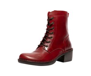 Schnürstiefelette FLY LONDON "Fly London Stiefelette Leder", Damen, Gr. 38, rot, Leder, Schuhe Schnürstiefelette (16847560-38) rot