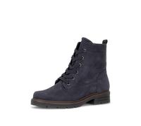 Schnürstiefelette GABOR, Damen, Gr. 35, blau (marine), Nubukleder, unifarben, Schuhe Schnürstiefelette, Blockabsatz, Schnürboots mit Anziehlasche (42471068-35) marine