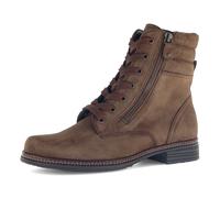 Schnürstiefelette GABOR, Damen, Gr. 37, rehbraun, Ziegenveloursleder, unifarben, Basic, Schuhe Schnürstiefelette, Blockabsatz, Schnürboots mit Zierreißverschluss an der Außenseite (79576439-37) rehbra
