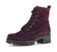 Schnürstiefelette GABOR, Damen, Gr. 38,5, beere, Veloursleder, unifarben, Schuhe Schnürstiefelette, Schnürboots mit Blockabsatz (58963112-38,5) beere