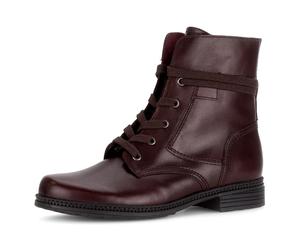 Schnürstiefelette GABOR, Damen, Gr. 38, bordeaux, Kalbsleder, unifarben, Schuhe Schnürstiefelette, Schnürboots, Businessschuh mit Blockabsatz (72024421-38) bordeaux