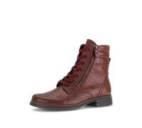 Schnürstiefelette GABOR, Damen, Gr. 40,5, rot (dunkelrot used), Nappaleder, Schuhe Schnürstiefelette, Blockabsatz, Schnürboots mit gepolstertem Schaftrand (76269858-40,5) dunkelrot used
