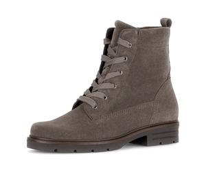 Schnürstiefelette GABOR, Damen, Gr. 42, beige (taupe), Veloursleder, Schuhe Schnürstiefelette, Blockabstz, Schnürboots mit zweckmäßigem Innenreißverschluss (77958424-42) taupe