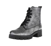 Schnürstiefelette GABOR "Gabor Stiefelette Leder", Damen, Gr. 38,5, grau, schwarz, Schuhe Schnürstiefelette (83534512-38,5) grau, schwarz