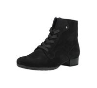 Schnürstiefelette GABOR "Gabor Stiefelette Veloursleder", Damen, Gr. 38,5, schwarz, Veloursleder, Schuhe Schnürstiefelette (59642905-38,5) schwarz