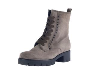 Schnürstiefelette GABOR "Gabor Stiefelette Veloursleder", Damen, Gr. 40, braun (grau, braun), Veloursleder, Schuhe Schnürstiefelette (99536965-40) grau, braun