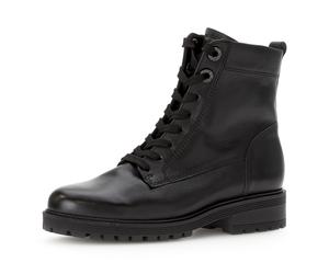 Schnürstiefelette GABOR "PISA", Damen, Gr. 38,5, schwarz, Kalbsleder, unifarben, Schuhe Schnürstiefelette, in Komfortweite G (= weit) (67623017-38,5) schwarz
