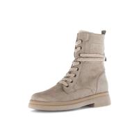 Schnürstiefelette GABOR "Schnürstiefelette Materialmix Leder/Lederimitat", Damen, Gr. 38, beige, Schuhe Schnürstiefelette (21895731-38) beige