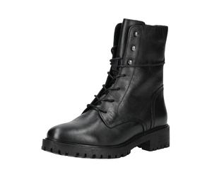 Schnürstiefelette GEOX "Geox Stiefelette Leder", Damen, Gr. 38, schwarz, Leder, Schuhe Schnürstiefelette (58288404-38) schwarz
