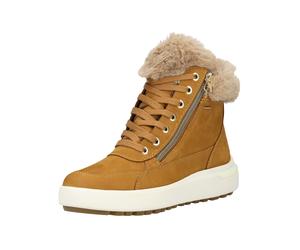 Schnürstiefelette GEOX "Geox Stiefelette Leder/Textil", Damen, Gr. 39, braun, Leder, Textil, Schuhe Schnürstiefelette (33728860-39) braun
