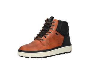 Schnürstiefelette GEOX "Geox Stiefelette Leder/Textil", Herren, Gr. 40, schwarz (braun, schwarz), Leder, Textil, Schuhe Schnürstiefelette (22610006-40) braun, schwarz