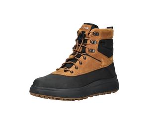 Schnürstiefelette GEOX "Geox Stiefelette Leder/Textil", Herren, Gr. 41, braun (schwarz, braun), Leder, Textil, Schuhe Schnürstiefelette (39944366-41) schwarz, braun