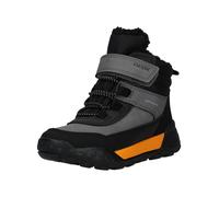 Schnürstiefelette GEOX "Geox Stiefelette Lederimitat/Textil", Jungen, Gr. 28, grau, orange, Lederimitat, Textil, Schuhe Schnürstiefelette (27272729-28) grau, orange