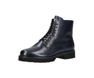Schnürstiefelette HÖGL "Högl Stiefelette Leder", Damen, Gr. 38,5, blau (nachtblau), Leder, Schuhe Schnürstiefelette (96675463-38,5) nachtblau