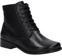 Schnürstiefelette JOSEF SEIBEL "Catrin 02", Damen, Gr. 41, schwarz, Leder, Basic, Schuhe Schnürstiefelette, Blockabsatz, Basic-Stiefelette mit Logoprägung, Weite H (=sehr weit) (82987235-41) schwarz