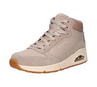 Keilsneaker SKECHERS "UNO-STACRE SHINE", Damen, Gr. 42, grau (taupe), Veloursleder, Lederimitat, Textil, casual, Schuhe, High Top Sneaker, Schnürboots mit Luftkammern Sohle (14415247-42) taupe