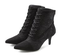 Schnürstiefelette LASCANA Gr. 38, schwarz Damen Schuhe Reißverschlussstiefeletten in sexy Spitzen Optik, Stiefel (27363102-38) schwarz