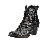 Schnürstiefelette LAURA VITA "LAURA VITA Pumps Leder/Textil", Damen, Gr. 39, grau (schwarz), Leder, Textil, Schuhe Schnürstiefelette (34985214-39) schwarz