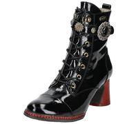 Schnürstiefelette LAURA VITA "LAURA VITA Stiefelette Leder", Damen, Gr. 36, schwarz (schwarz lack), Leder, Schuhe Schnürstiefelette (71731037-36) schwarz lack