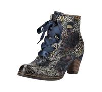 Schnürstiefelette LAURA VITA "LAURA VITA Stiefelette Leder/Textil", Damen, Gr. 37, blau, Leder, Textil, Schuhe Schnürstiefelette (46688363-37) blau