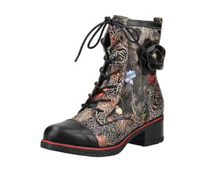 Schnürstiefelette LAURA VITA "LAURA VITA Stiefelette Leder/Textil", Damen, Gr. 37, schwarz, Leder, Textil, Schuhe Schnürstiefelette (86307436-37) schwarz