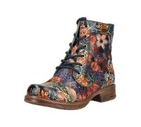 Schnürstiefelette LAURA VITA "LAURA VITA Stiefelette Leder/Textil", Damen, Gr. 38, bunt (blau, rot), Leder, Textil, Schuhe Schnürstiefelette (57489425-38) blau, rot