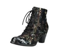 Schnürstiefelette LAURA VITA "LAURA VITA Stiefelette Leder/Textil", Damen, Gr. 38, bunt (bronze), Leder, Textil, Schuhe Schnürstiefelette (89899641-38) bronze