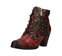 Schnürstiefelette LAURA VITA "LAURA VITA Stiefelette Leder/Textil", Damen, Gr. 38, rot, Leder, Textil, Schuhe Schnürstiefelette (91898729-38) rot