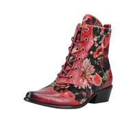 Schnürstiefelette LAURA VITA "LAURA VITA Stiefelette Leder/Textil", Damen, Gr. 38, rot, Leder, Textil, Schuhe Schnürstiefelette (14576901-38) rot