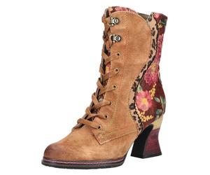 Schnürstiefelette LAURA VITA "LAURA VITA Stiefelette Leder/Textil", Damen, Gr. 39, braun (hellbraun), Leder, Textil, Schuhe Schnürstiefelette (40629136-39) hellbraun