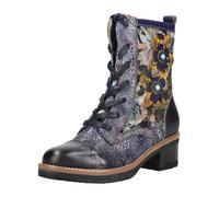 Schnürstiefelette LAURA VITA "LAURA VITA Stiefelette Leder/Textil", Damen, Gr. 39, bunt (violett), Leder, Textil, Schuhe Schnürstiefelette (41660619-39) violett